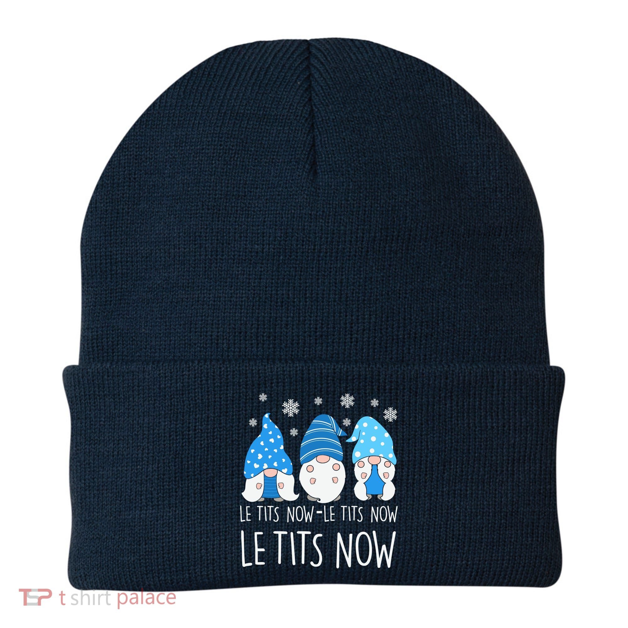 Le Tits Now Christmas Let It Snow Ugly Sweater Funny Party Beanie