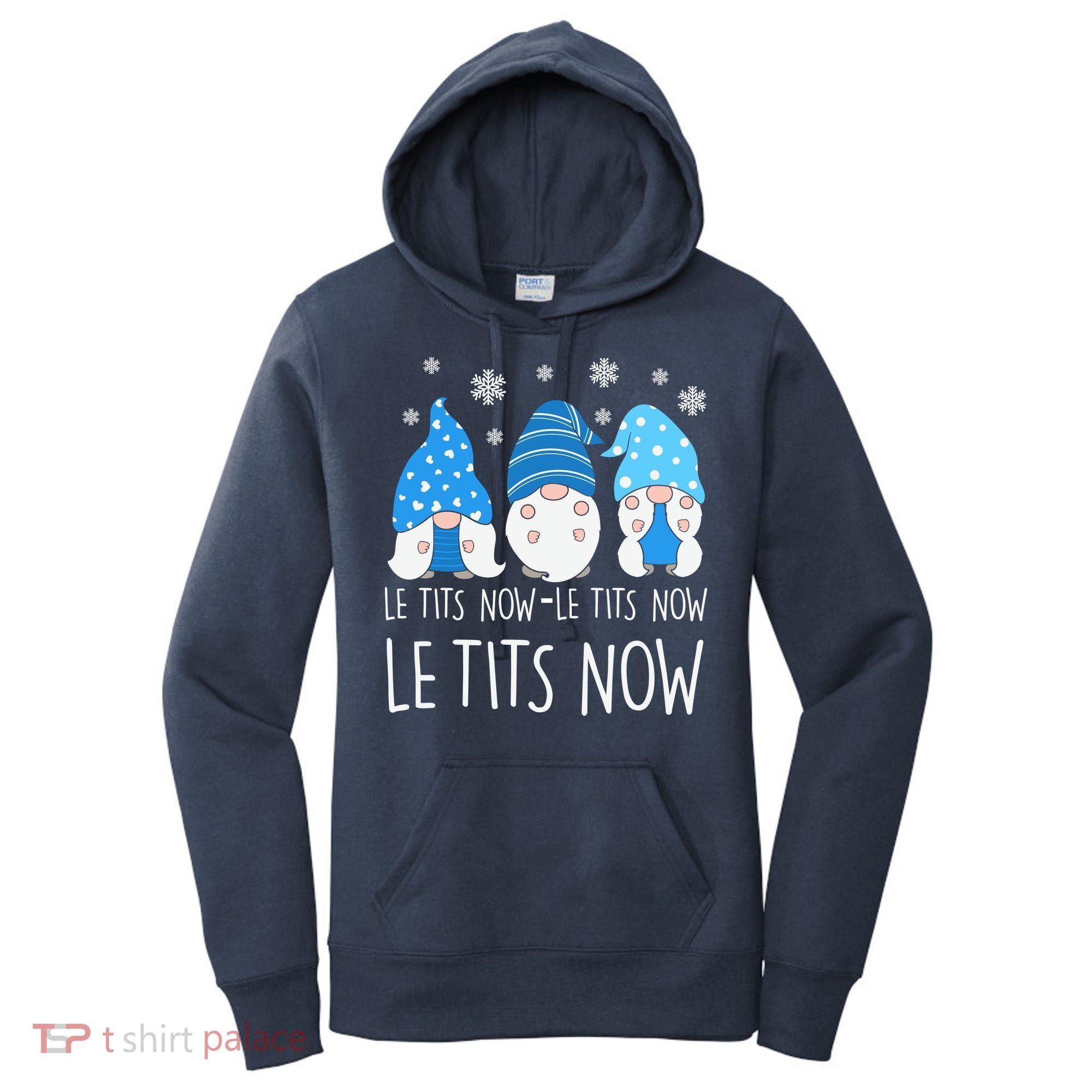 Le Tits Now Christmas Let It Snow Ugly Sweater Funny Party Women's Hoodie