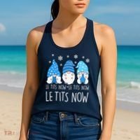 Le Tits Now Christmas Let It Snow Ugly Sweater Funny Party Women's Tank Top thumb 2