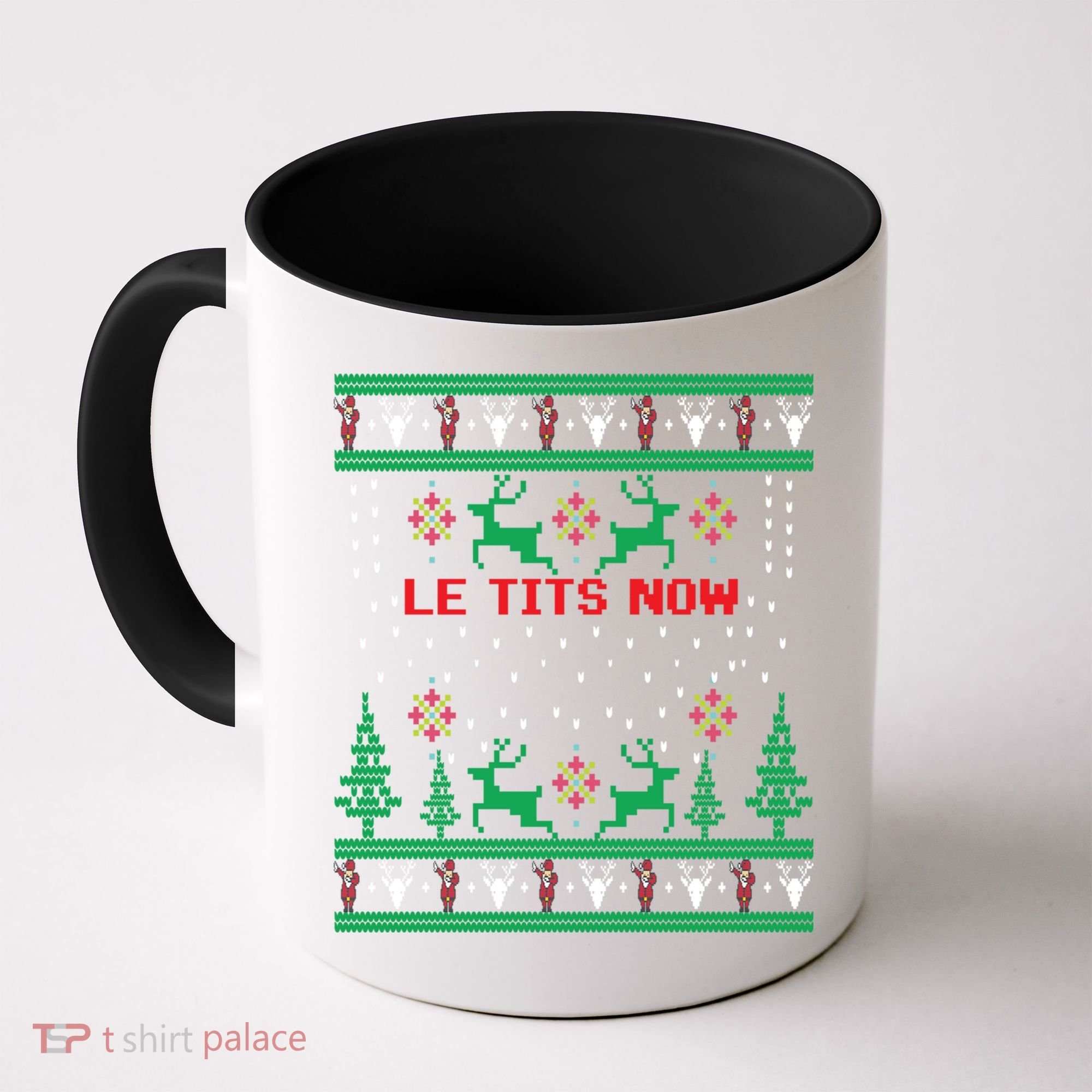 Le Tits Now Christmas Let It Snow Ugly Sweater Party Gift Coffee Mug