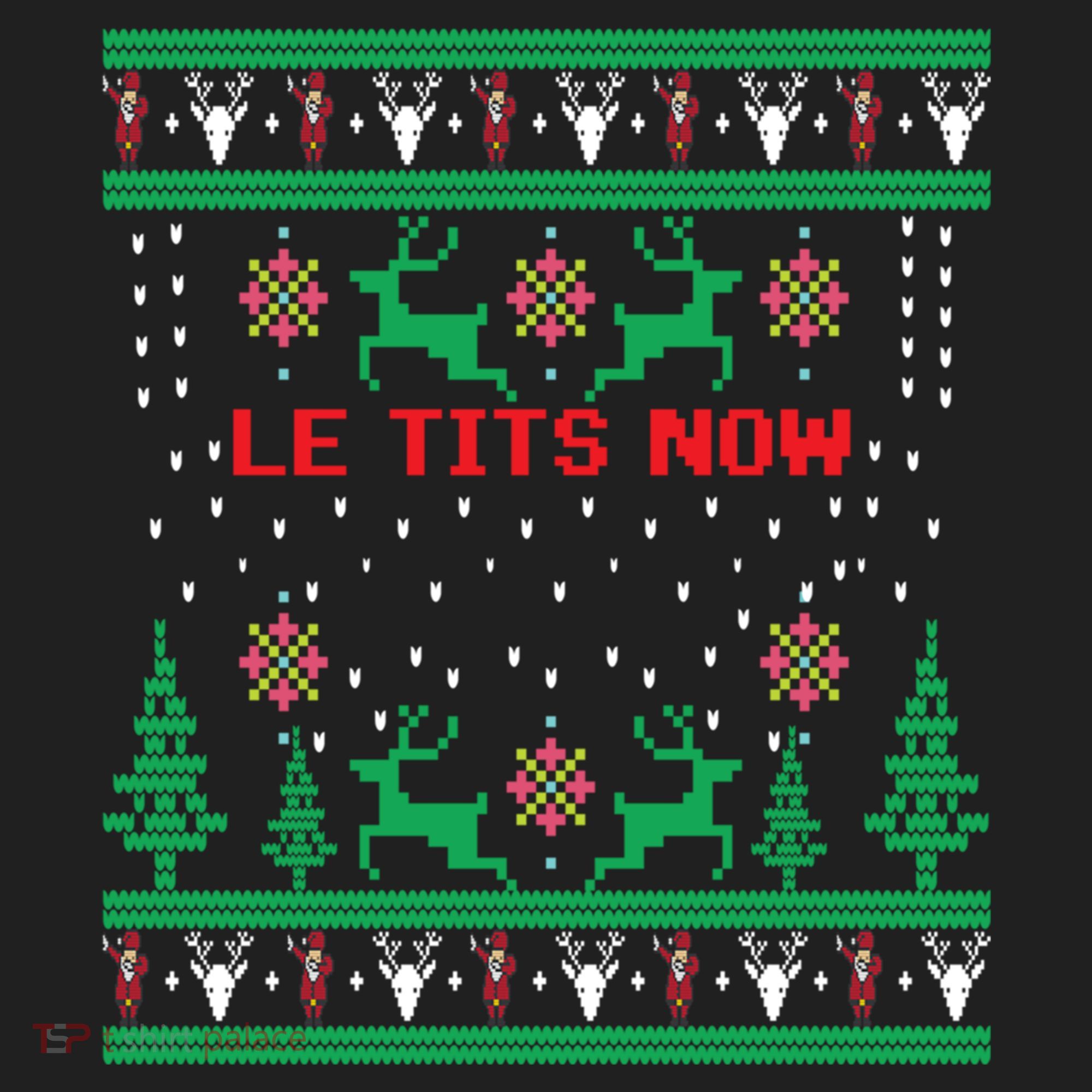 Le Tits Now Christmas Let It Snow Ugly Sweater Party Gift Beanie