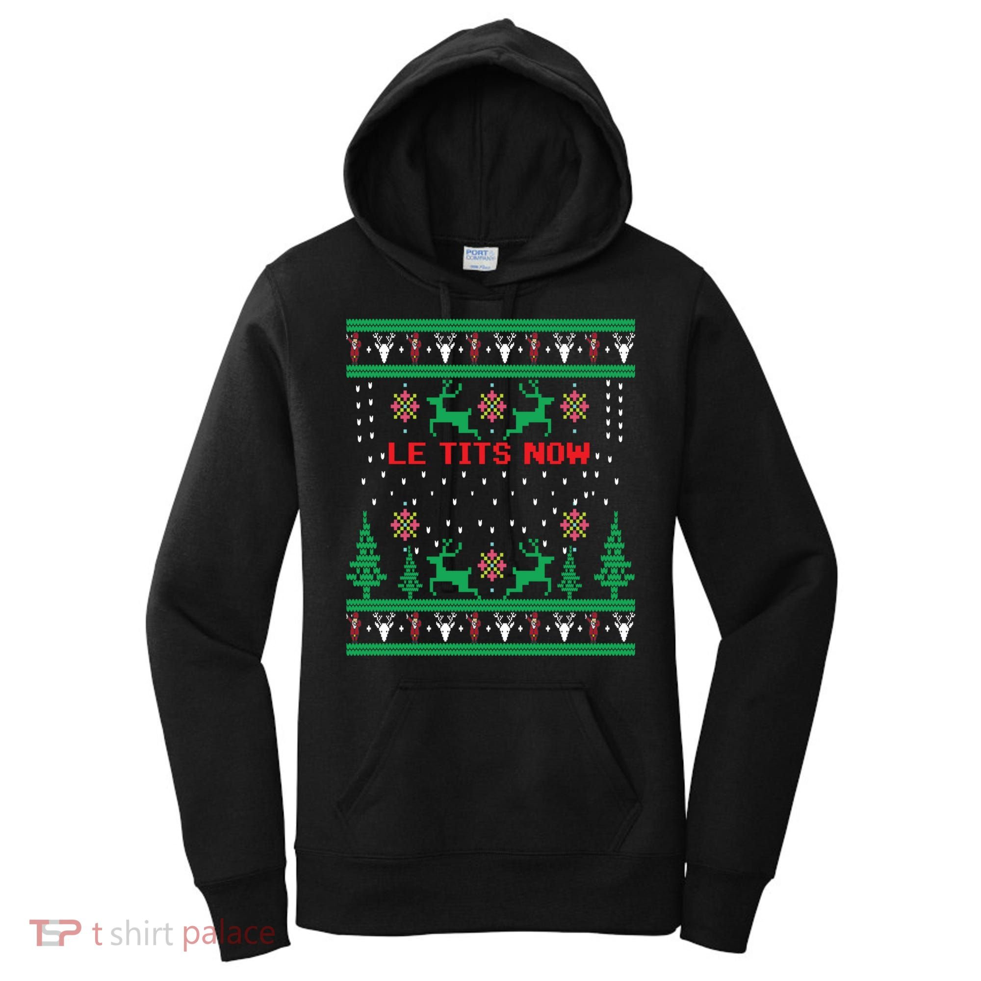 Le Tits Now Christmas Let It Snow Ugly Sweater Party Gift Women's Hoodie