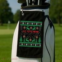 Le Tits Now Christmas Let It Snow Ugly Sweater Party Gift Golf Towel thumb 2