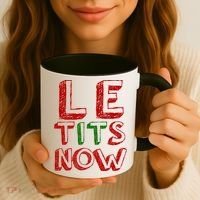 Le Tits Now Funny Christmas Jumper With Let Is Snow Slogan Gift Coffee Mug thumb 3