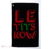 Le Tits Now Funny Christmas Jumper With Let Is Snow Slogan Gift Golf Towel thumb 0