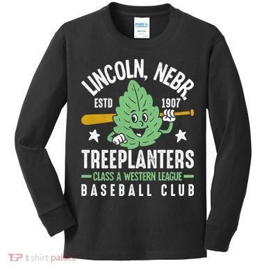Lincoln Treeplanters Nebraska Vintage Baseball Team Kids Long Sleeve Shirt