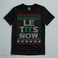 Le Tits Now Christmas Let It Snow Ugly Sweater Funny Party T-Shirt thumb 5