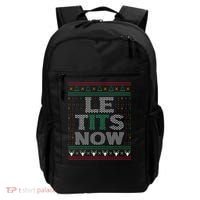 Le Tits Now Funny Party Christmas Ugly Sweater Backpack thumb 0