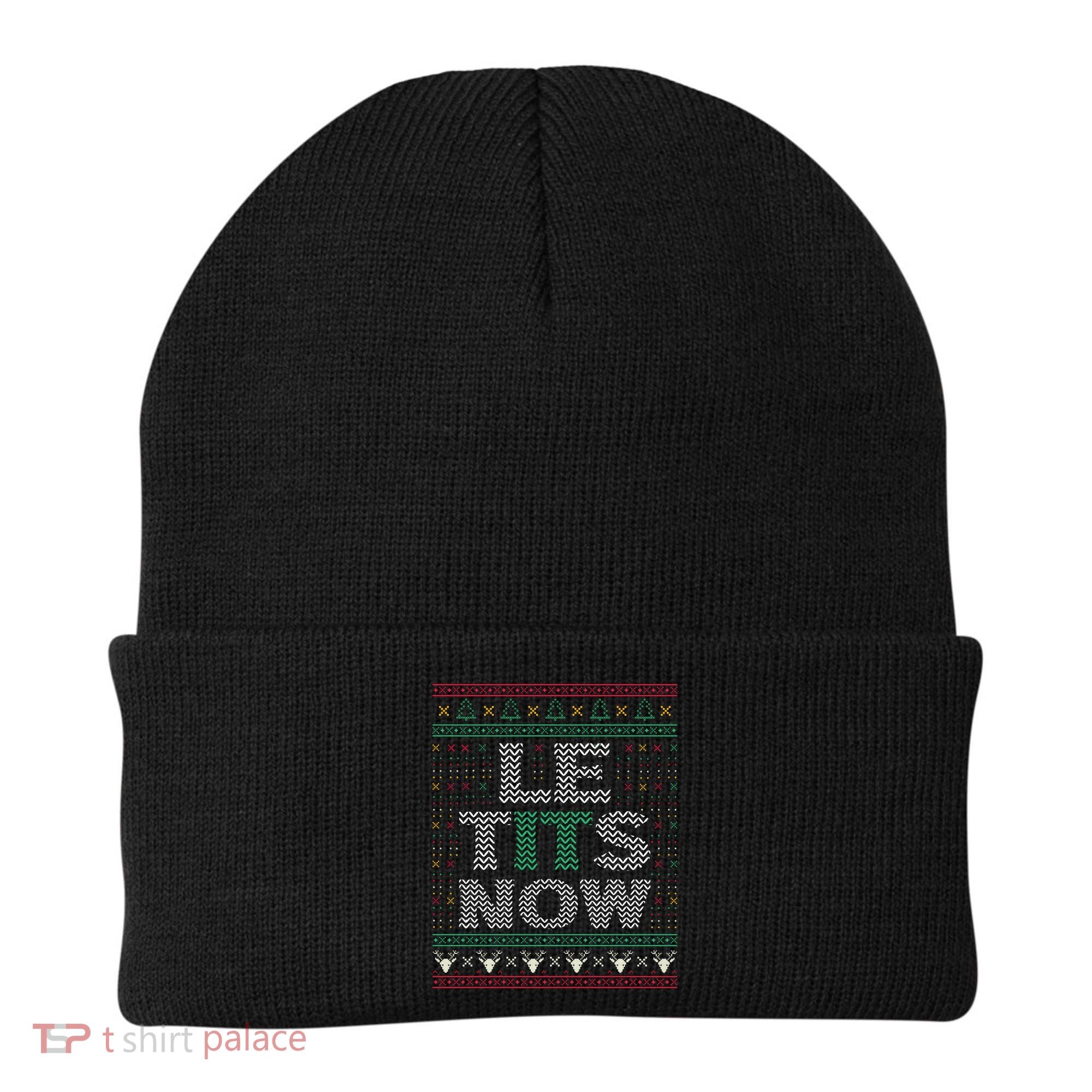 Le Tits Now Funny Party Christmas Ugly Sweater Beanie
