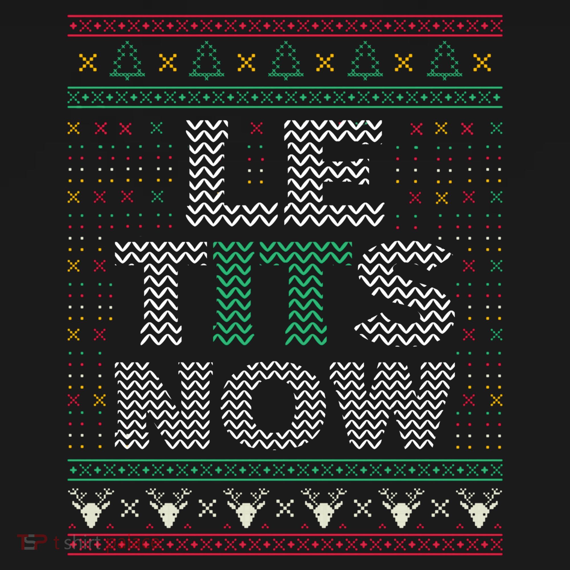 Le Tits Now Funny Party Christmas Ugly Sweater Women's Hoodie