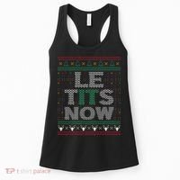 Le Tits Now Funny Party Christmas Ugly Sweater Women's Tank Top thumb 0
