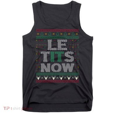 Le Tits Now Funny Party Christmas Ugly Sweater Tank Top