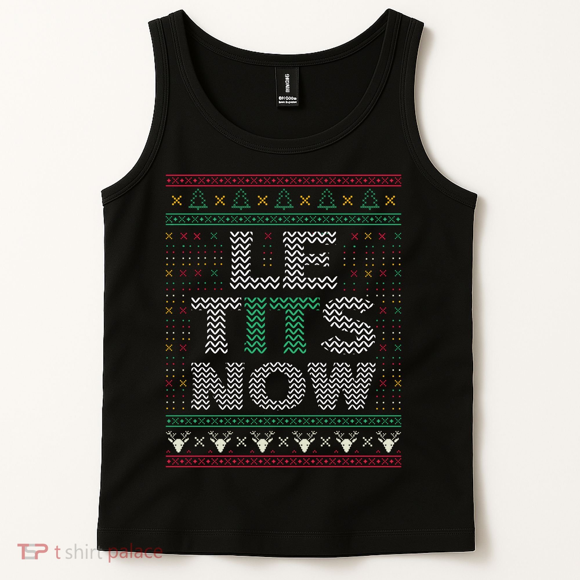 Le Tits Now Funny Party Christmas Ugly Sweater Tank Top