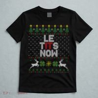 Le Tits Now Christmas Let It Snow Ugly Christmas Sweater T-Shirt thumb 5