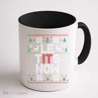 Le Tits Now Christmas Let It Snow Ugly Christmas Sweater Coffee Mug thumb 1