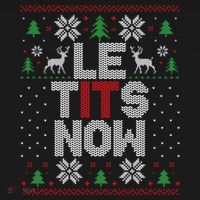 Le Tits Now Christmas Let It Snow Ugly Christmas Sweater Coaster thumb 2