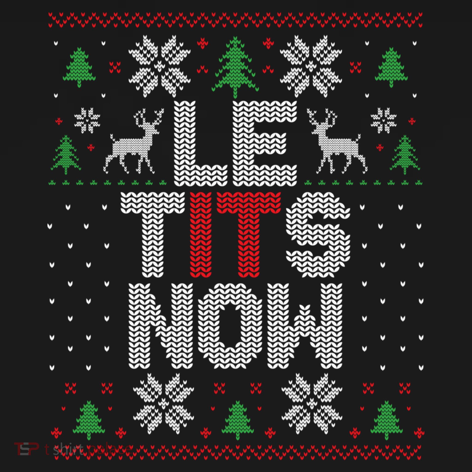 Le Tits Now Christmas Let It Snow Ugly Christmas Sweater Mousepad