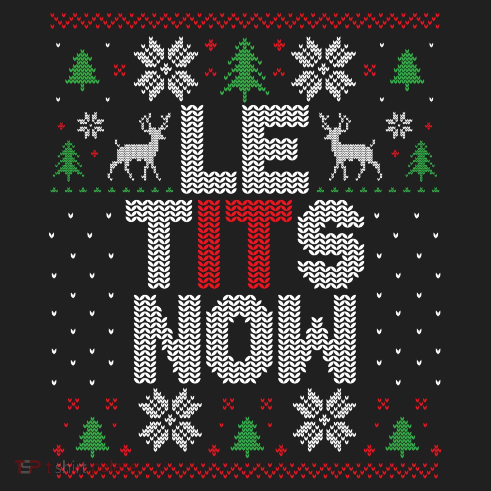 Le Tits Now Christmas Let It Snow Ugly Christmas Sweater Hat