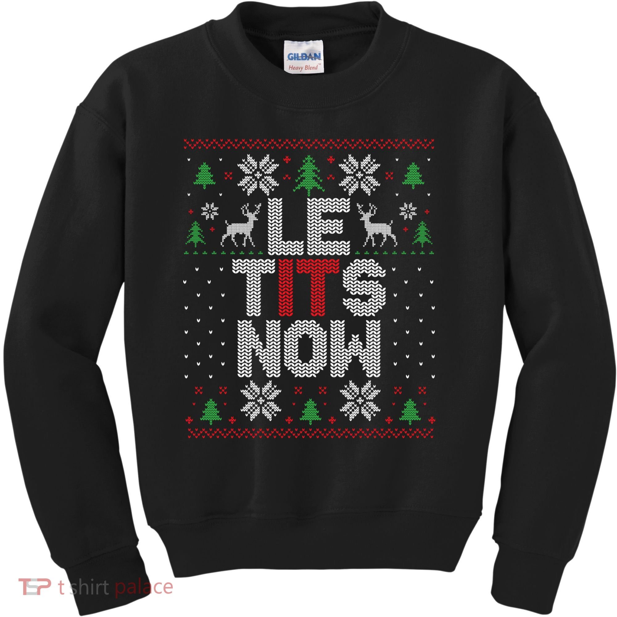 Le Tits Now Christmas Let It Snow Ugly Christmas Sweater Kids Sweatshirt