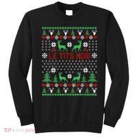 Le Tits Now Christmas Let It Snow Ugly Christmas Sweater Sweatshirt thumb 0