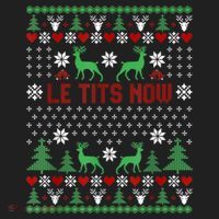 Le Tits Now Christmas Let It Snow Ugly Christmas Sweater Beanie thumb 2