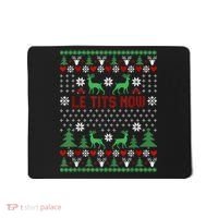 Le Tits Now Christmas Let It Snow Ugly Christmas Sweater Mousepad thumb 0