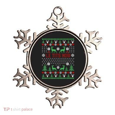 Le Tits Now Christmas Let It Snow Ugly Christmas Sweater Ornament