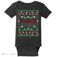 Le Tits Now Christmas Let It Snow Ugly Christmas Sweater Baby Bodysuit thumb 0