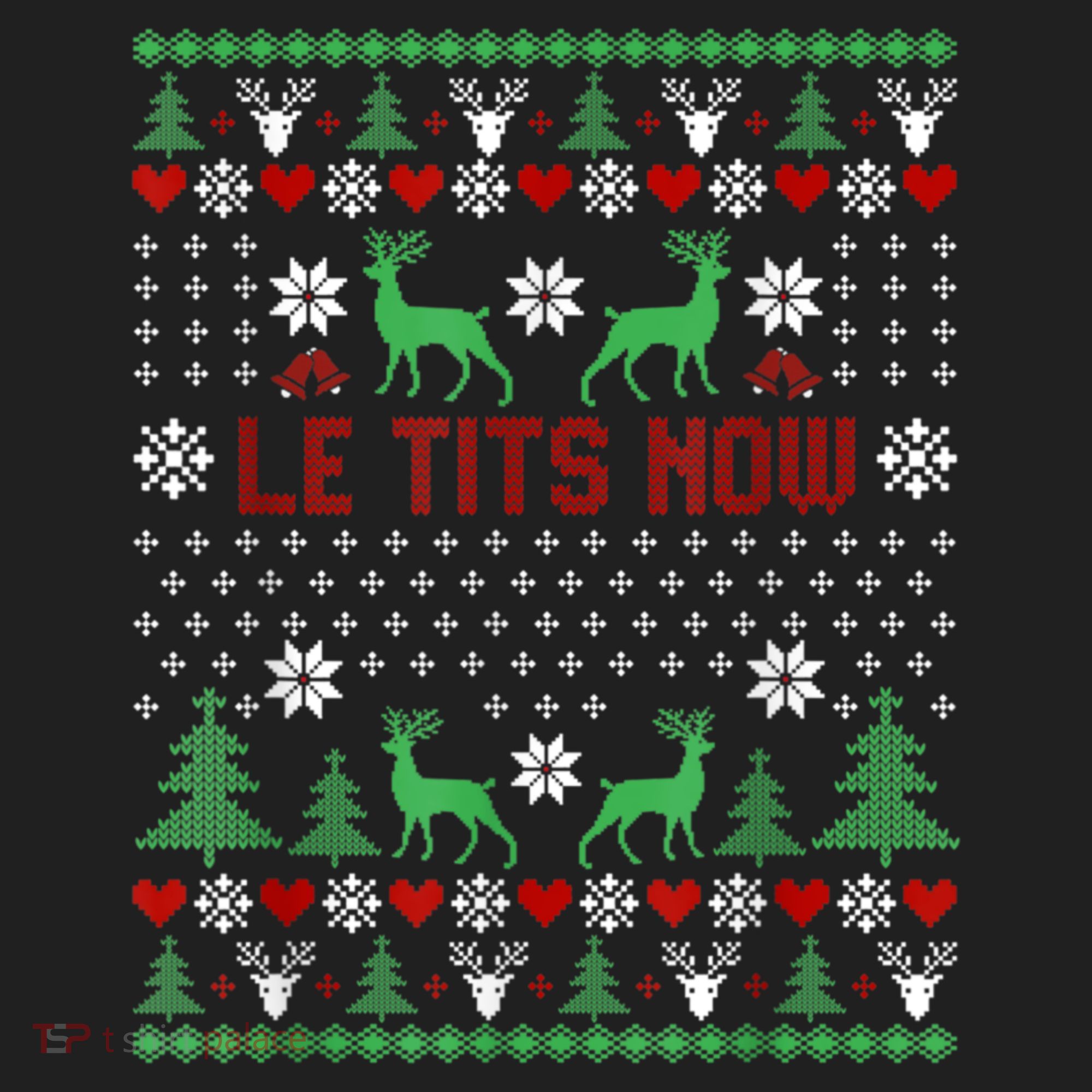 Le Tits Now Christmas Let It Snow Ugly Christmas Sweater Hat