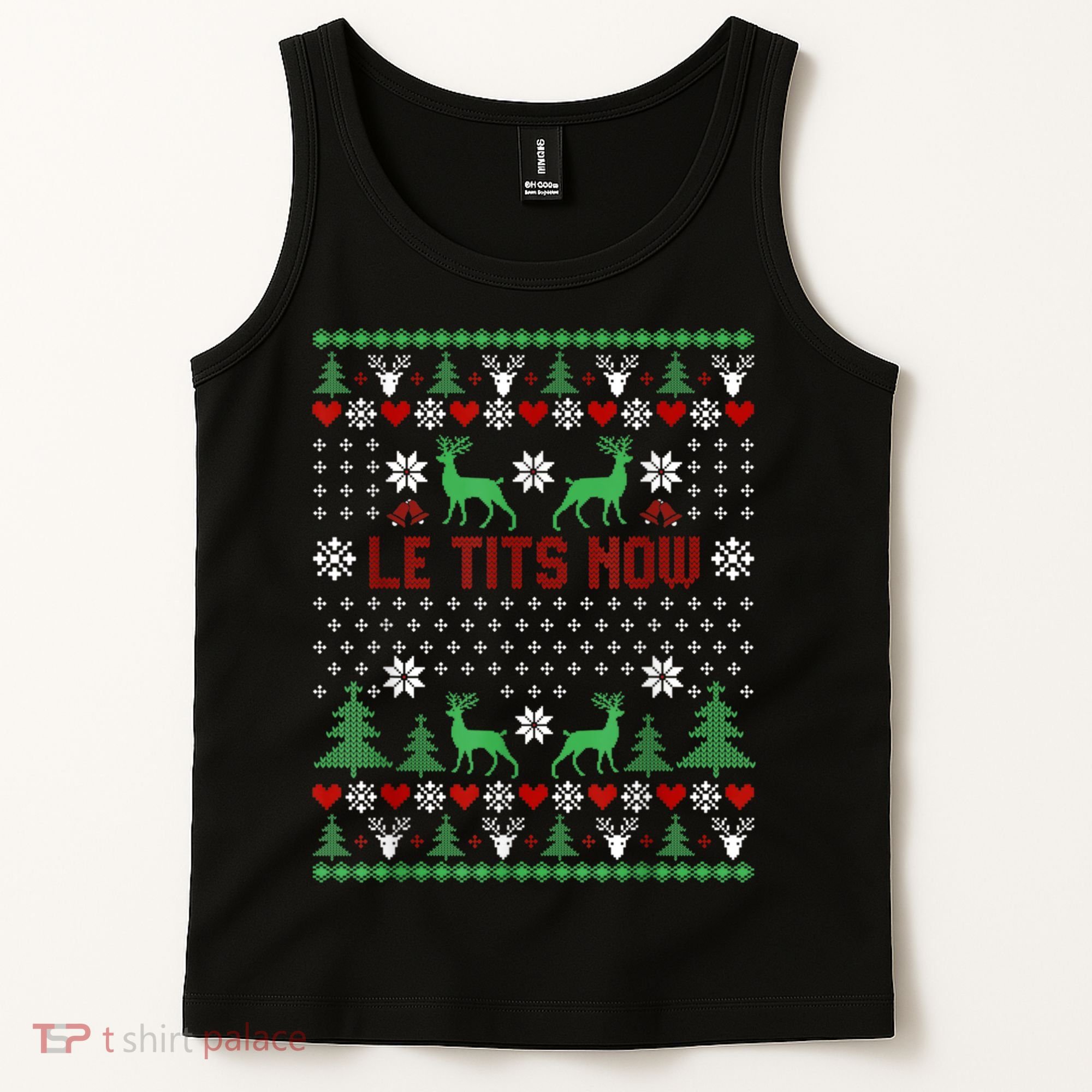 Le Tits Now Christmas Let It Snow Ugly Christmas Sweater Tank Top