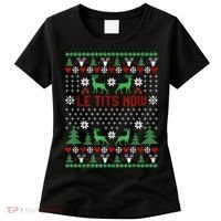 Le Tits Now Christmas Let It Snow Ugly Christmas Sweater Women's T-Shirt thumb 0