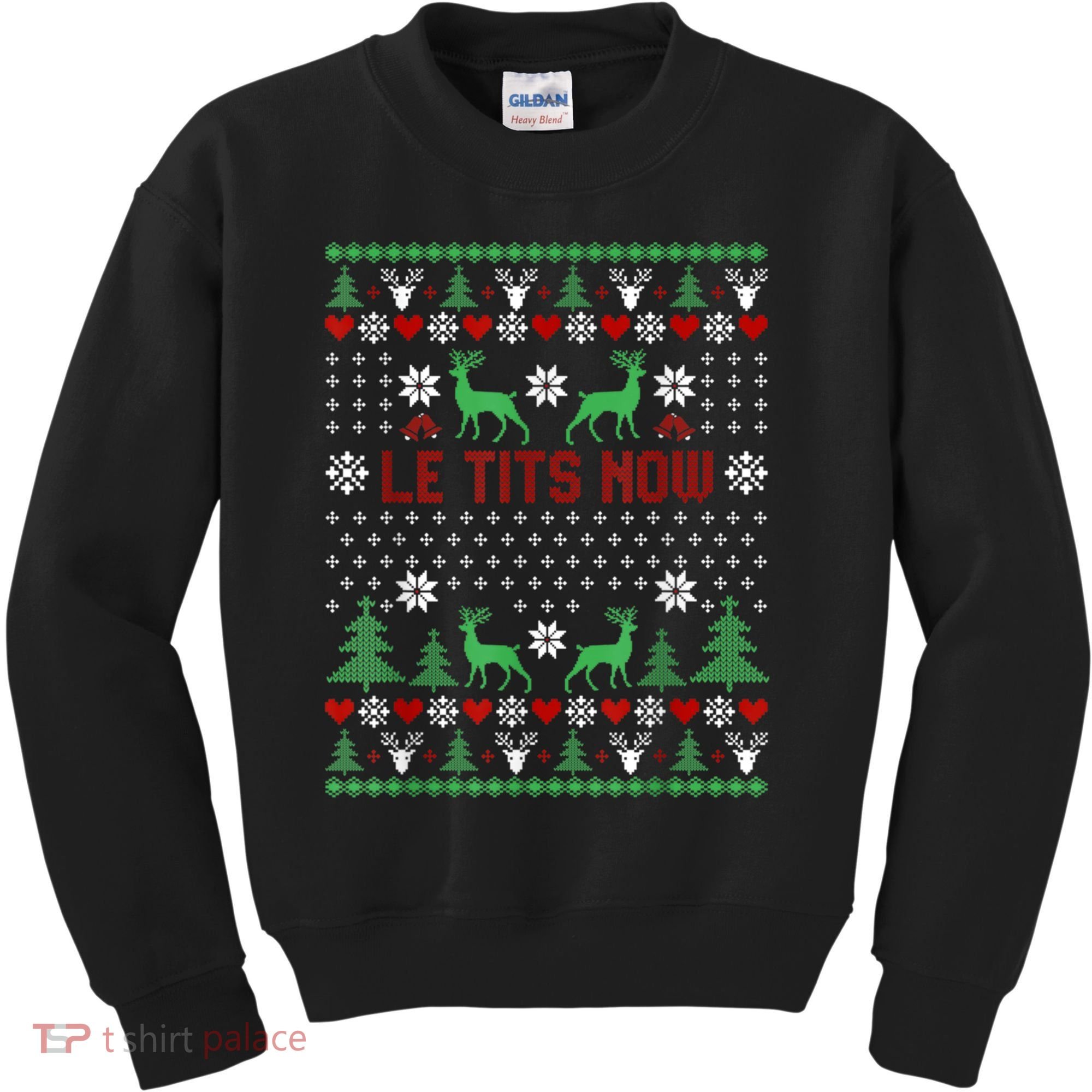 Le Tits Now Christmas Let It Snow Ugly Christmas Sweater Kids Sweatshirt