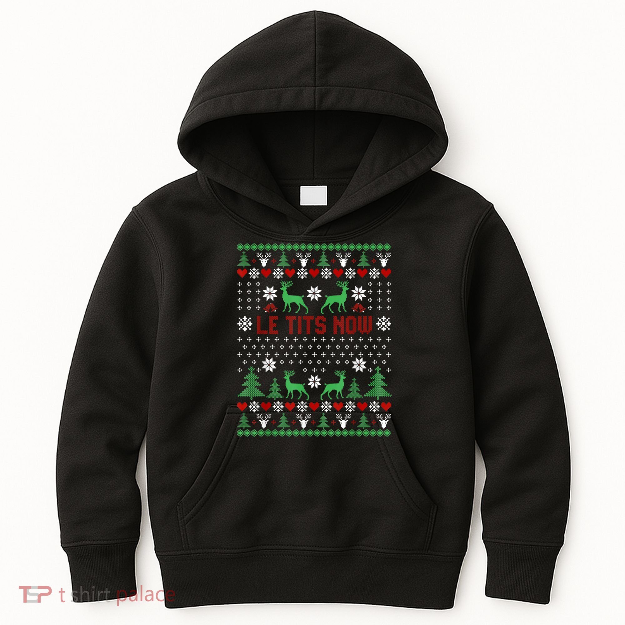 Le Tits Now Christmas Let It Snow Ugly Christmas Sweater Kids Hoodie