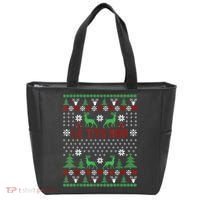 Le Tits Now Christmas Let It Snow Ugly Christmas Sweater Tote Bag thumb 0