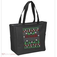Le Tits Now Christmas Let It Snow Ugly Christmas Sweater Tote Bag thumb 2
