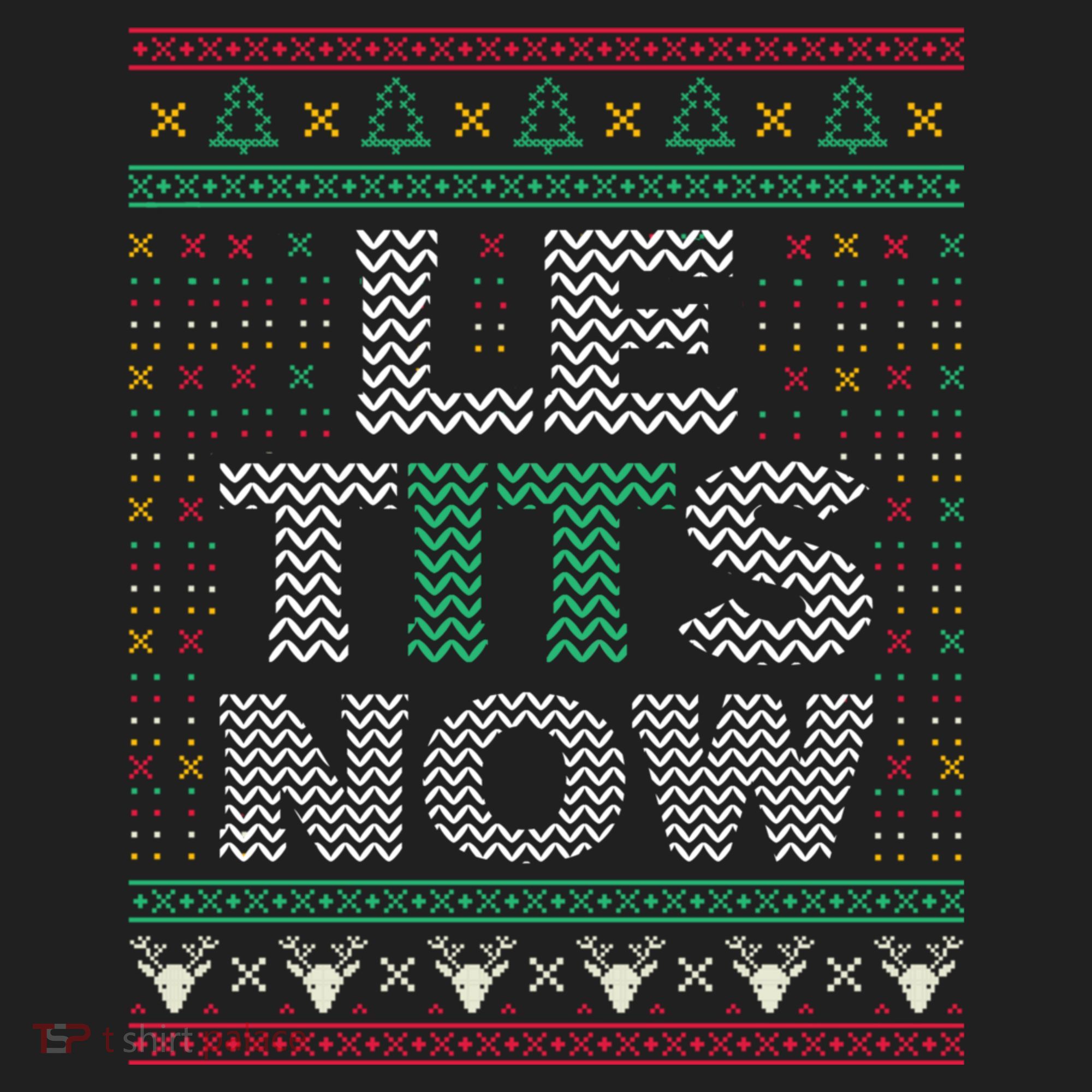 Le Tits Now Christmas Let It Snow Ugly Christmas Sweater Beanie