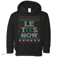 Le Tits Now Christmas Let It Snow Ugly Christmas Sweater Toddler Hoodie thumb 0