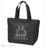 Le Tits Now Christmas Let It Snow Ugly Christmas Sweater Tote Bag thumb 3