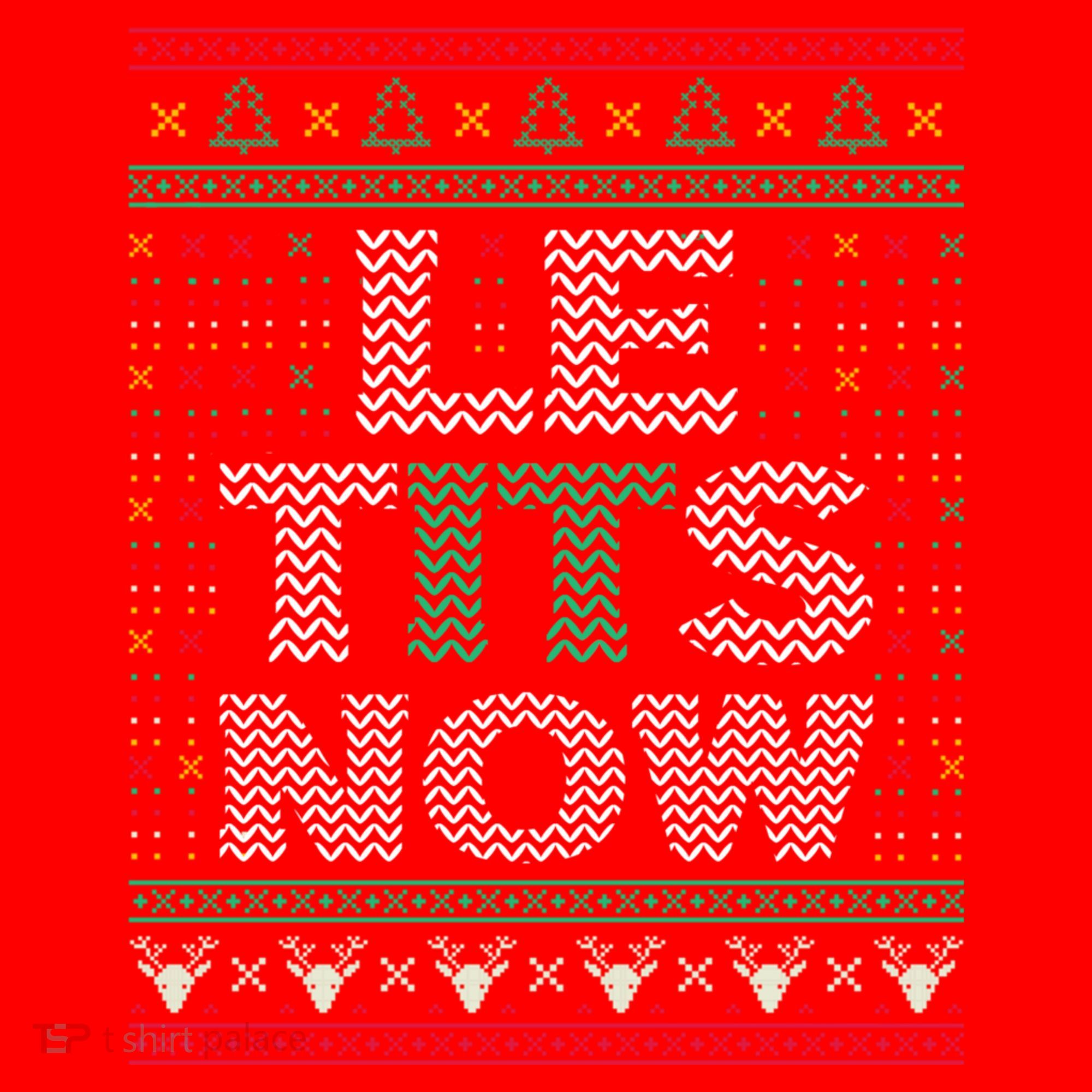 Le Tits Now Christmas Let It Snow Ugly Christmas Sweater Santa Hat