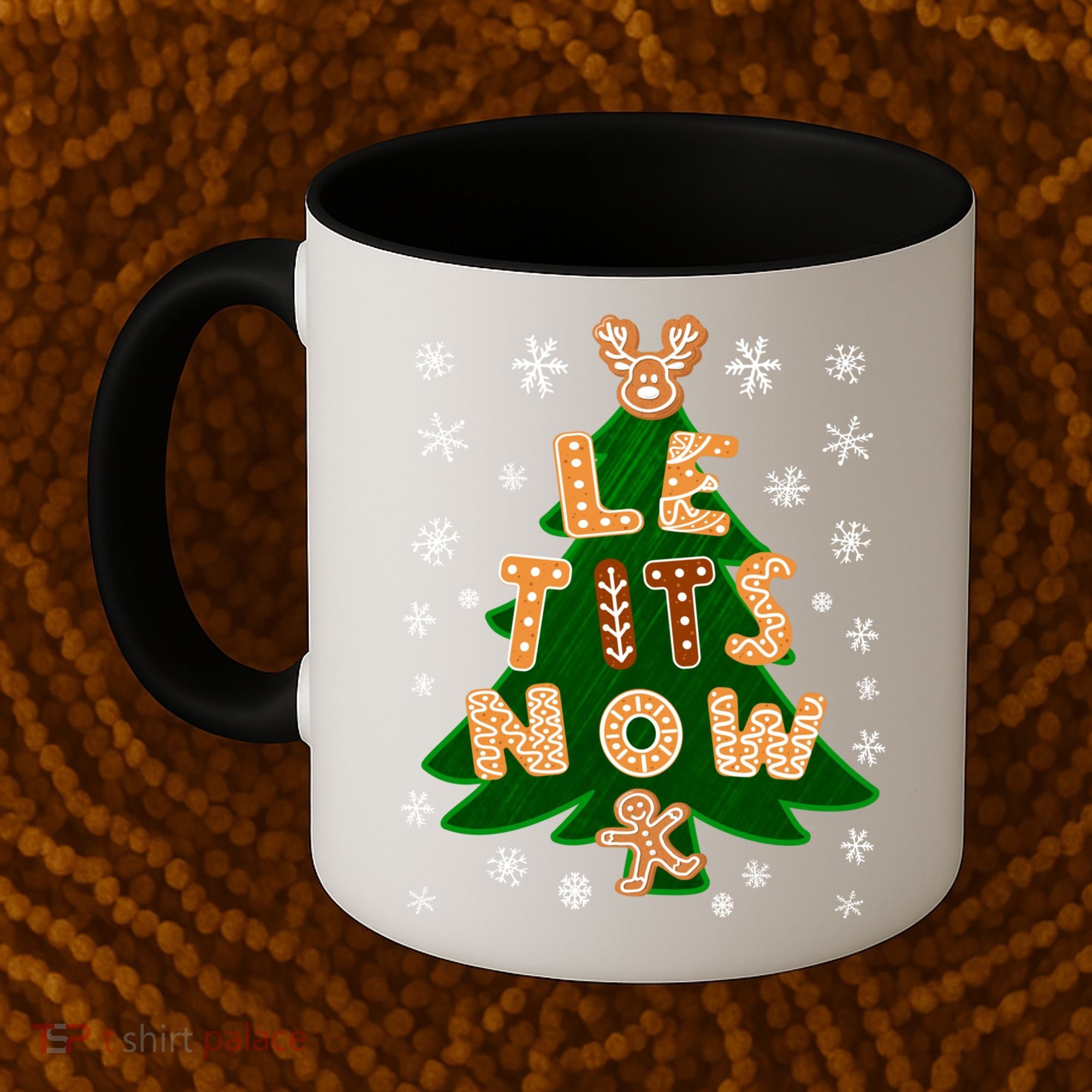 Le Tits Now Christmas Let It Snow Ugly Christmas Sweater Coffee Mug