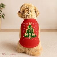 Le Tits Now Christmas Let It Snow Ugly Christmas Sweater Doggie Tank thumb 2