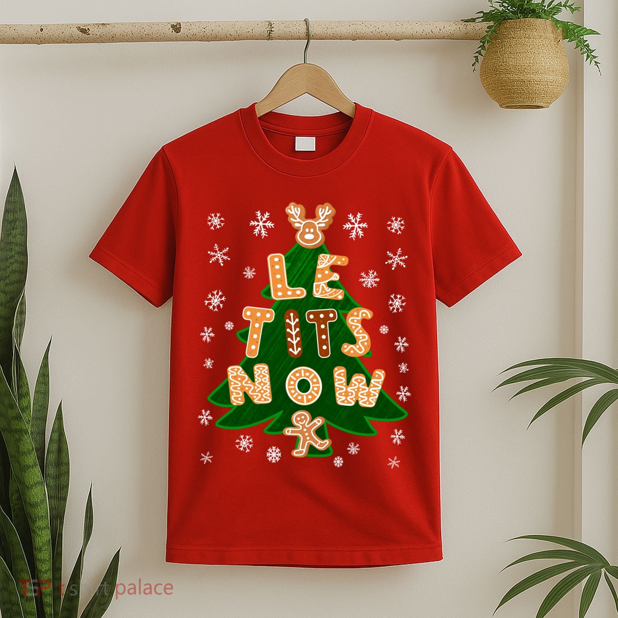 Le Tits Now Christmas Let It Snow Ugly Christmas Sweater T-Shirt