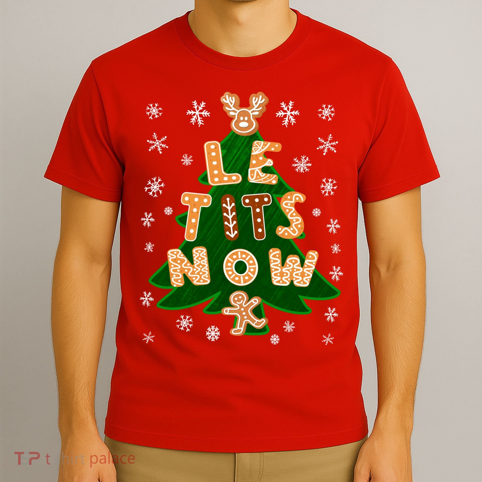 Le Tits Now Christmas Let It Snow Ugly Christmas Sweater T-Shirt