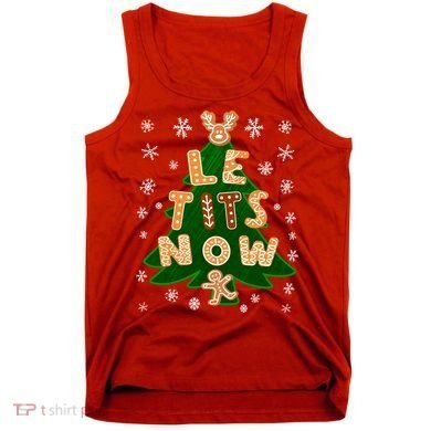 Le Tits Now Christmas Let It Snow Ugly Christmas Sweater Tank Top