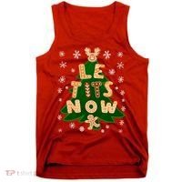 Le Tits Now Christmas Let It Snow Ugly Christmas Sweater Tank Top thumb 0