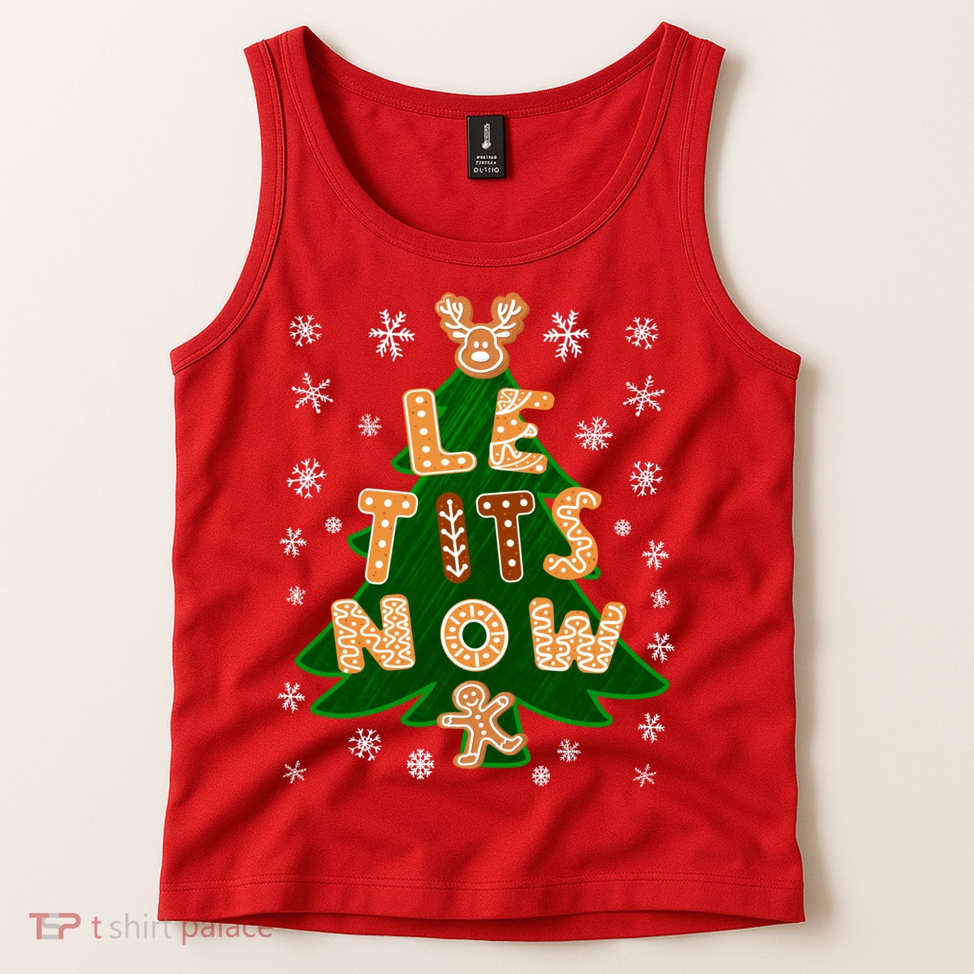 Le Tits Now Christmas Let It Snow Ugly Christmas Sweater Tank Top