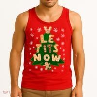Le Tits Now Christmas Let It Snow Ugly Christmas Sweater Tank Top thumb 3