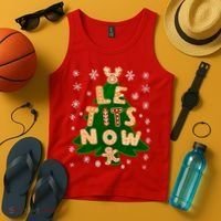 Le Tits Now Christmas Let It Snow Ugly Christmas Sweater Tank Top thumb 4