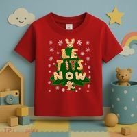 Le Tits Now Christmas Let It Snow Ugly Christmas Sweater Toddler T-Shirt thumb 3