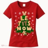 Le Tits Now Christmas Let It Snow Ugly Christmas Sweater Women's T-Shirt thumb 0